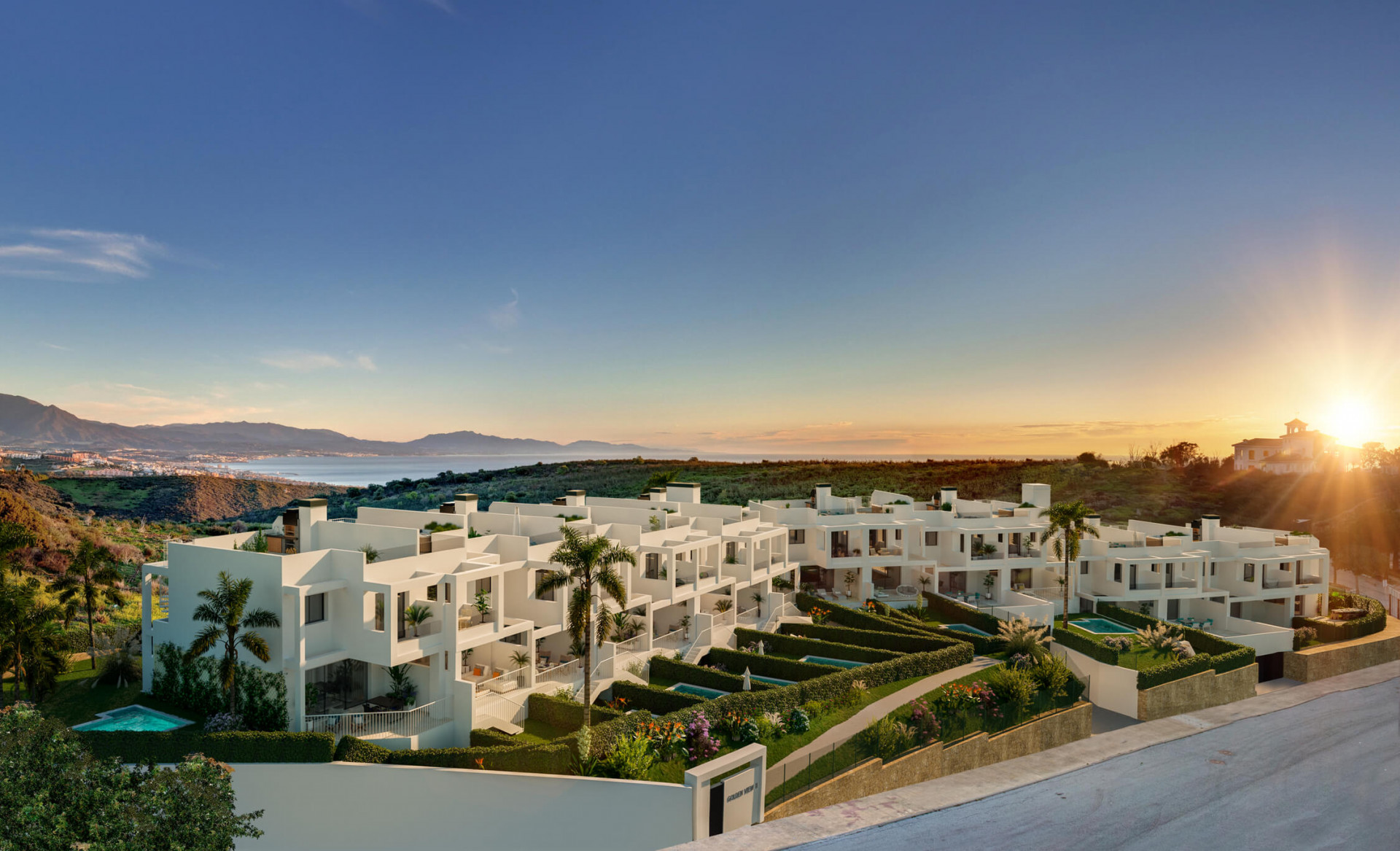 Golden View II: Contemporary style townhouses in Manilva with spectacular seaviews