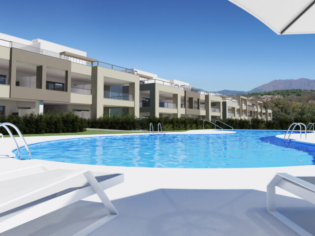 Contemporary design flat with two bedrooms and sea views in Casares Playa.