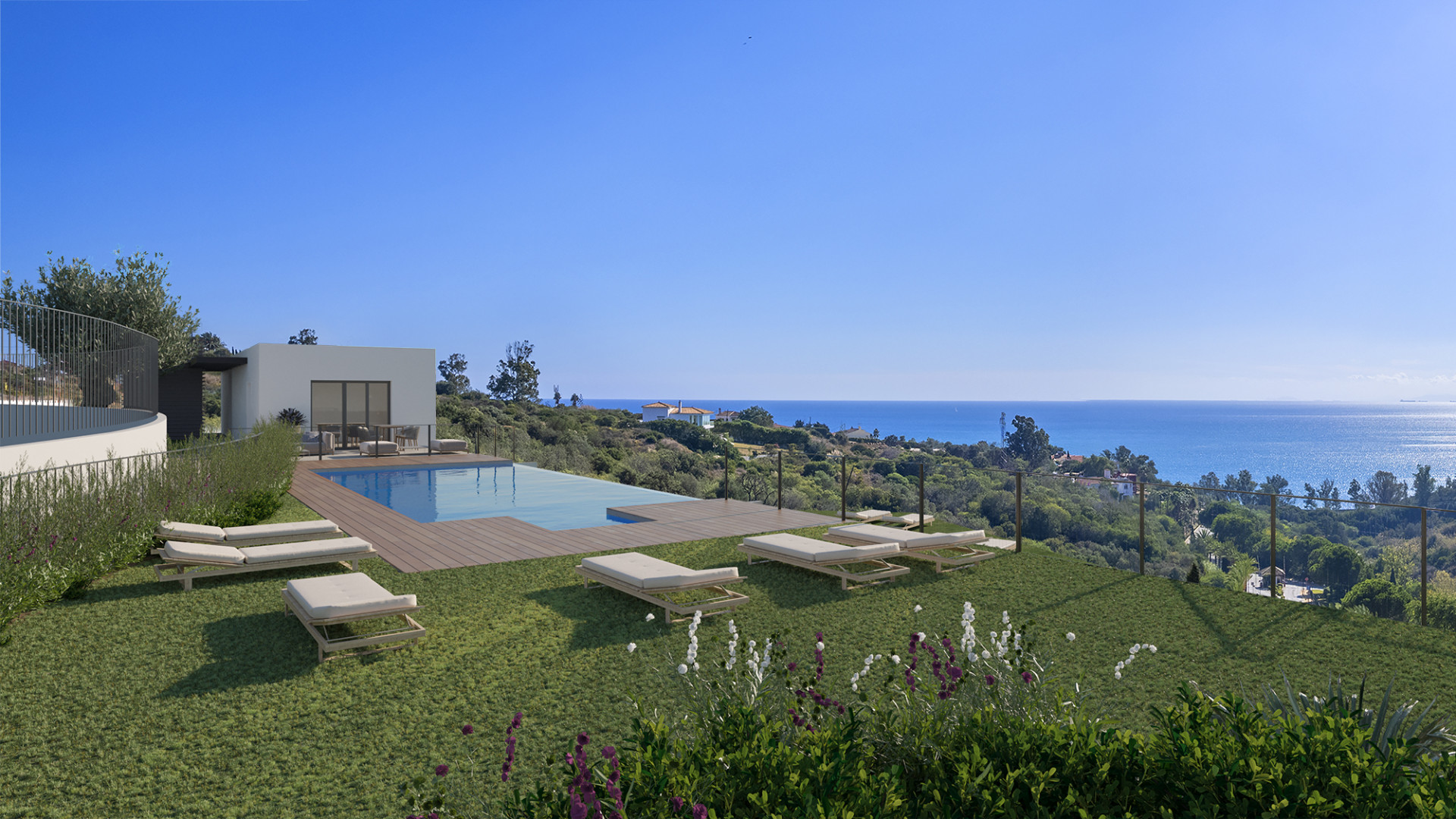 Blue View Heights: Residential development of spacious terraced homes with panoramic sea views.