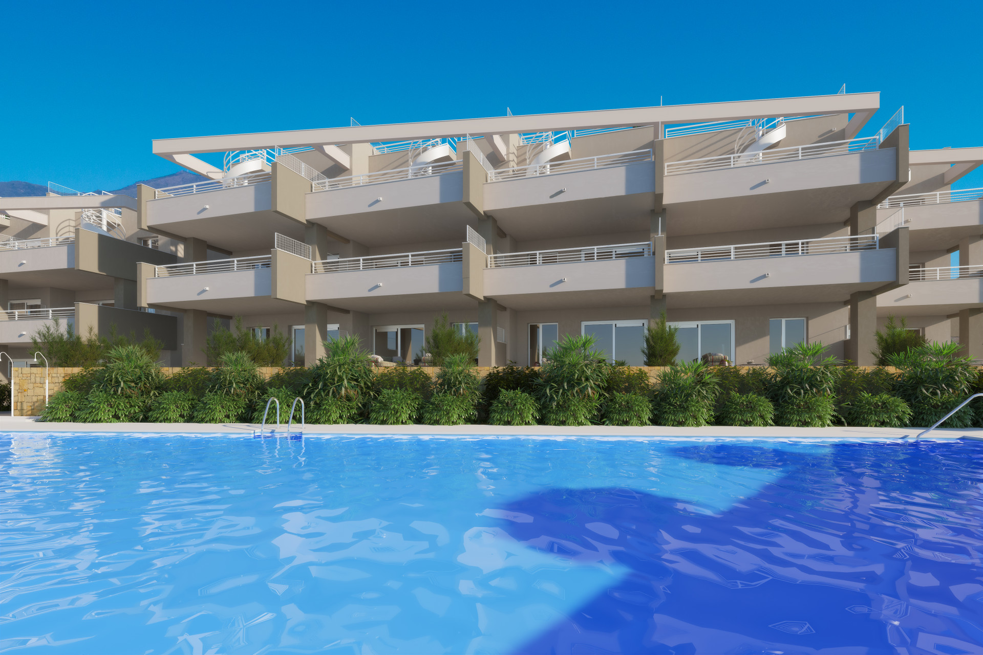 Two bedroom apartment with large terrace on the first line of Estepona Golf course.