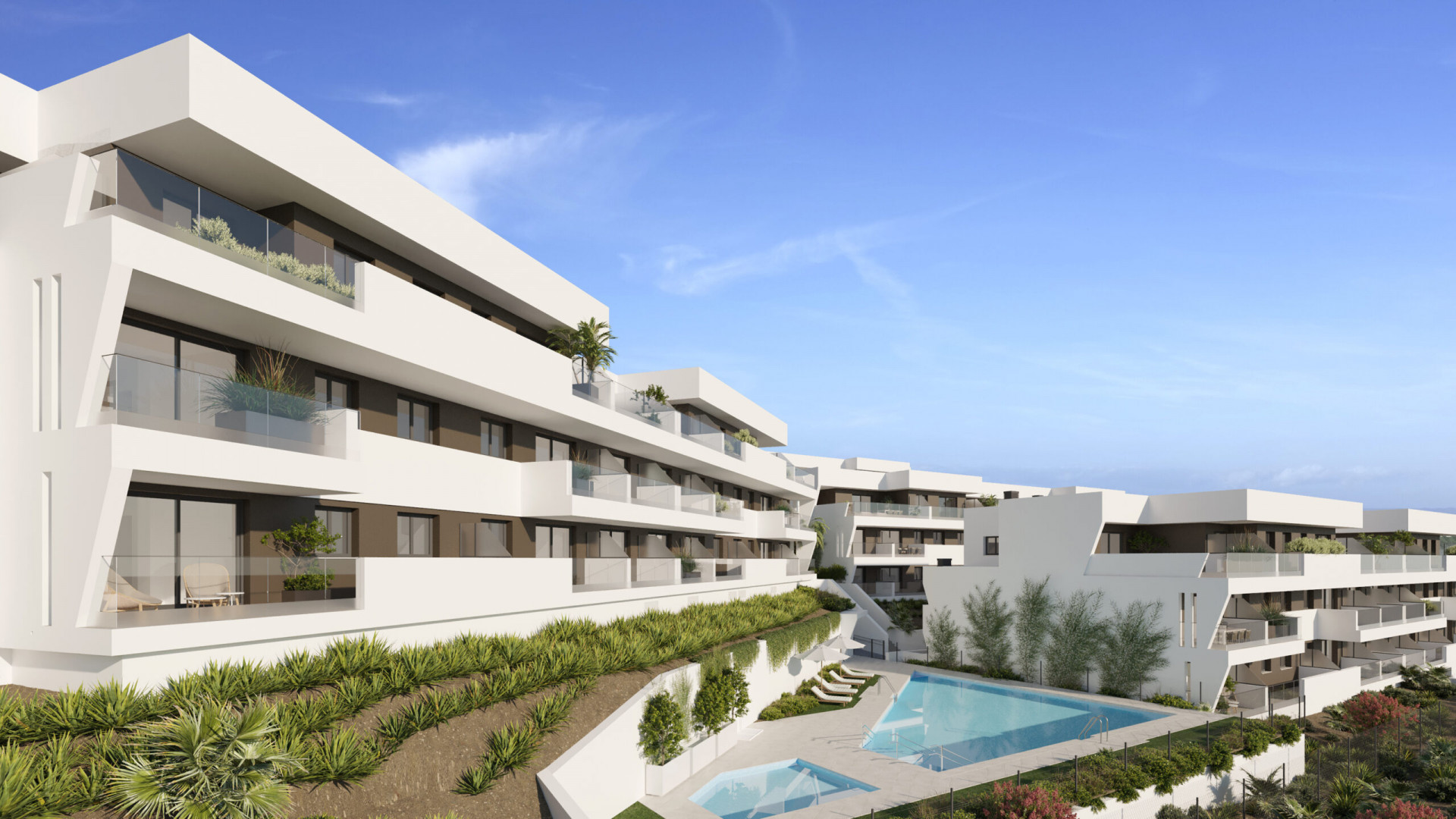 Modern new build flat with three bedrooms in Estepona.