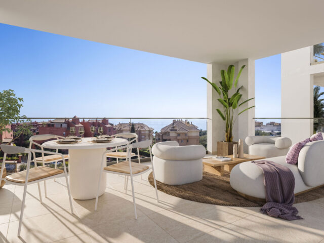 Spacious three bedroom flat with sea views in Torrox, Malaga.