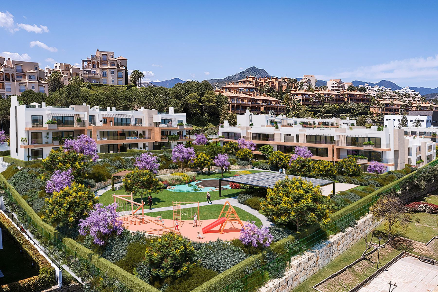 Spectacular three bedroom duplex penthouse in gated community in Atalaya, Estepona.
